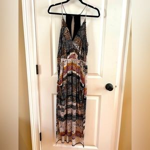 BCBGeneration drape midi dress in multi-color